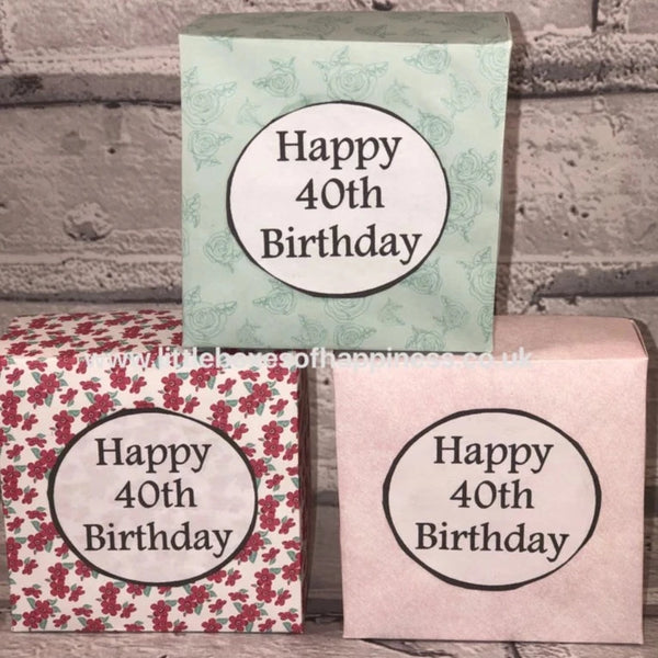 40th Birthday Box - Handmade, unique gift. Special Birthday, Coming of Age gift