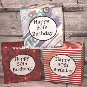 50th Birthday Box - Handmade, unique gift. Special Birthday, Coming of Age gift