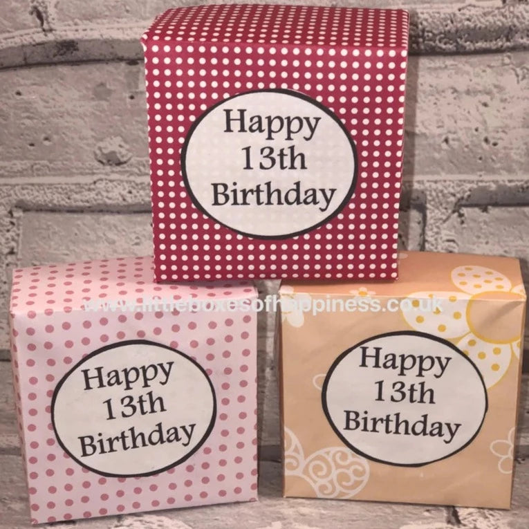 13th Birthday Box - Handmade, unique gift. Special Birthday, Coming of Age gift