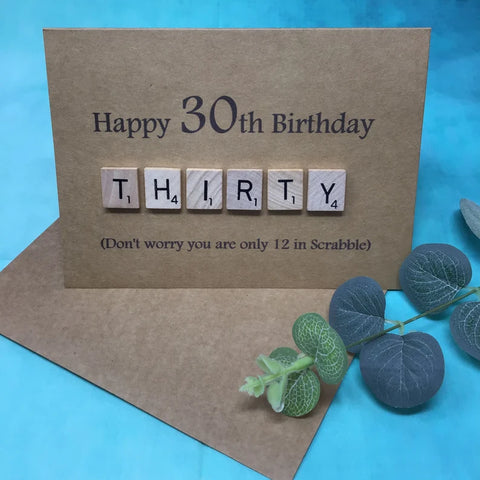 30th Scrabble Birthday Card