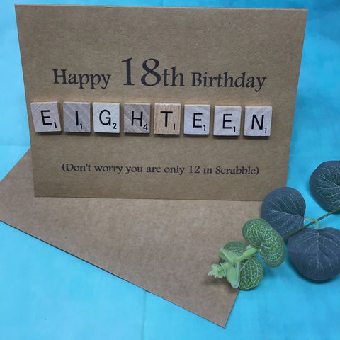 18th Scrabble Birthday Card