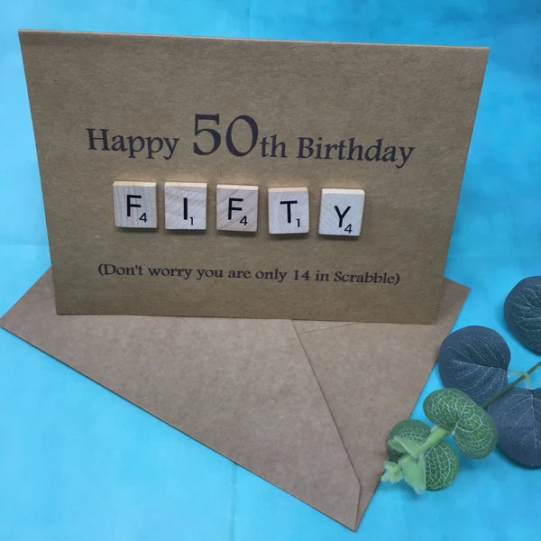 50th Scrabble Birthday Card