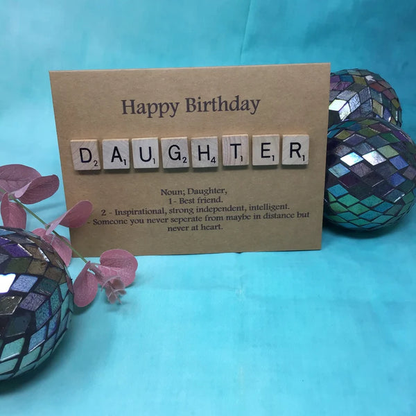 Daughter Scrabble Birthday Card