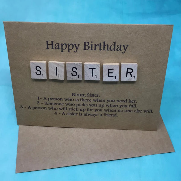 Sister Scrabble Birthday Card