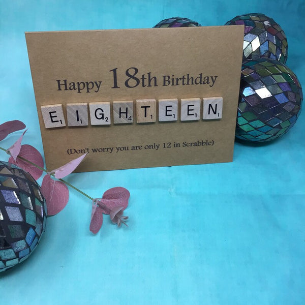 18th Scrabble Birthday Card