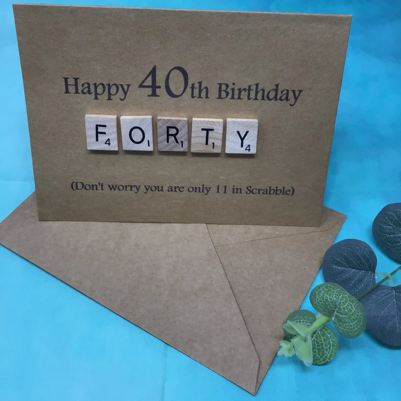 40th Scrabble Birthday Card