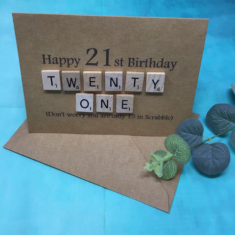 21st Scrabble Birthday Card
