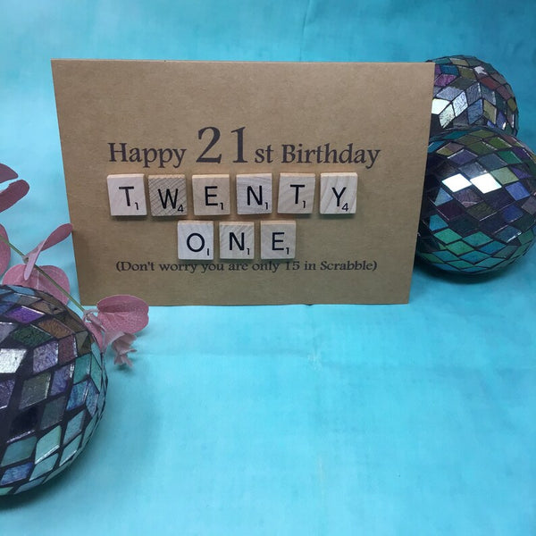 21st Scrabble Birthday Card