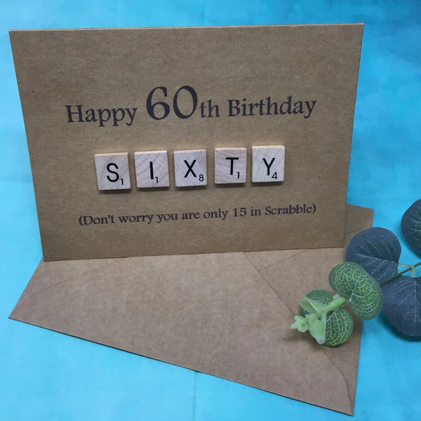 60th Scrabble Birthday Card