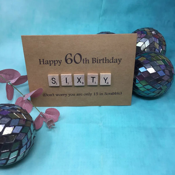 60th Scrabble Birthday Card