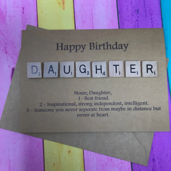 Daughter Scrabble Birthday Card