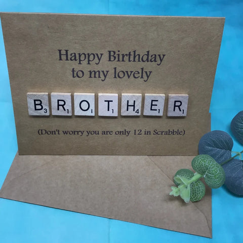 Brother Scrabble Birthday Card