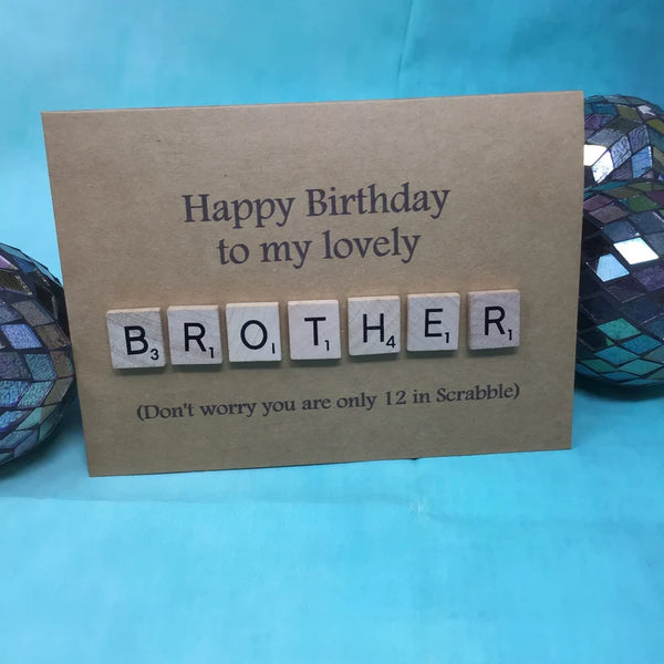 Brother Scrabble Birthday Card