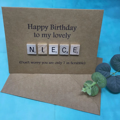 Niece Scrabble Birthday Card