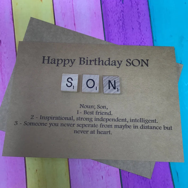Son Scrabble Birthday Card