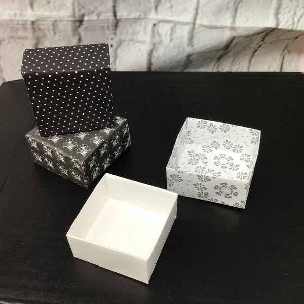Monochrome Handmade gift Boxes, Origami boxes, favour boxes, designs. wedding favour, jewellery boxes, 36 boxes