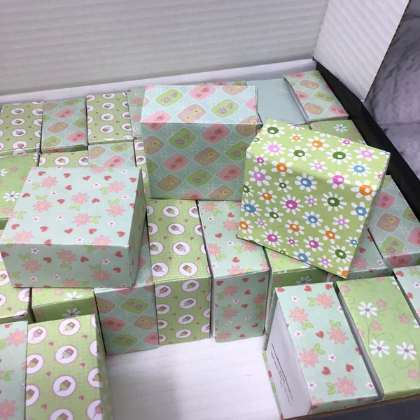 Handmade gift Boxes, Origami boxes, favour boxes, pretty hearts and flower designs.wedding favour, jewellery boxes, 36 boxesboxes