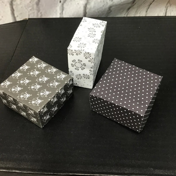 Monochrome Handmade gift Boxes, Origami boxes, favour boxes, designs. wedding favour, jewellery boxes, 36 boxes