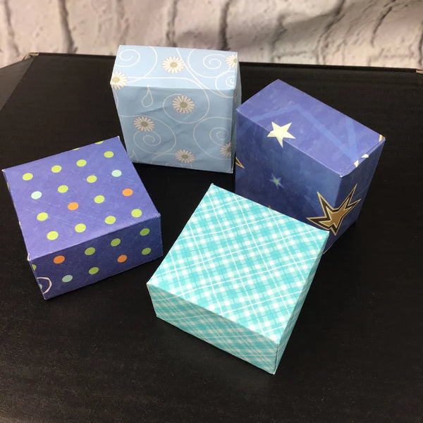 Shades of blue, Handmade gift Boxes, Origami boxes, favour boxes, designs.wedding favour, jewellery boxes, 36 boxes