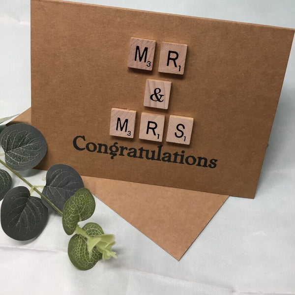 Mr & Mrs - Scrabble Card, special card, wedding, special card