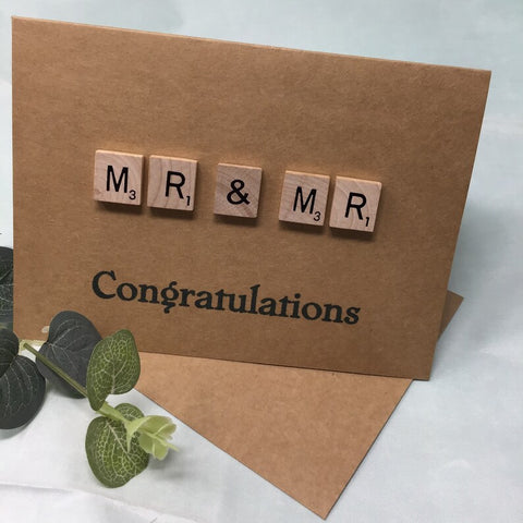Mr & Mr - Scrabble Card, special card, wedding, special card, civil partnership