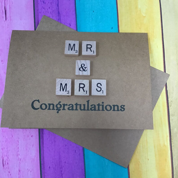 Mr & Mrs - Scrabble Card, special card, wedding, special card